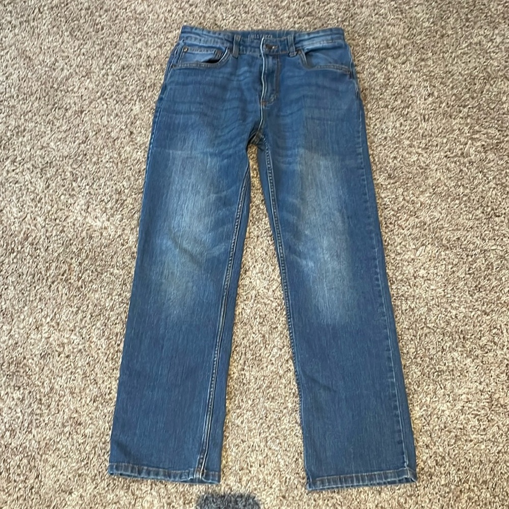 Straight blue jeans